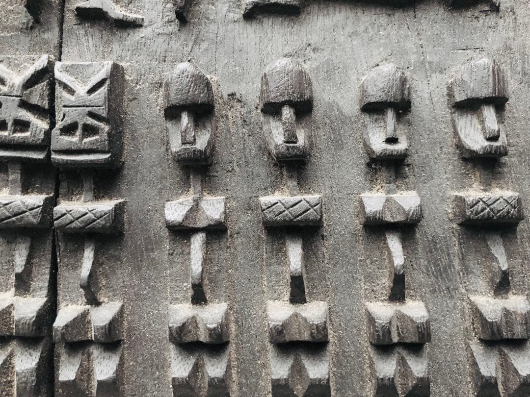 アフリカン プリミティブアート 木彫 扉 壁飾り ドゴン族 M R5935B