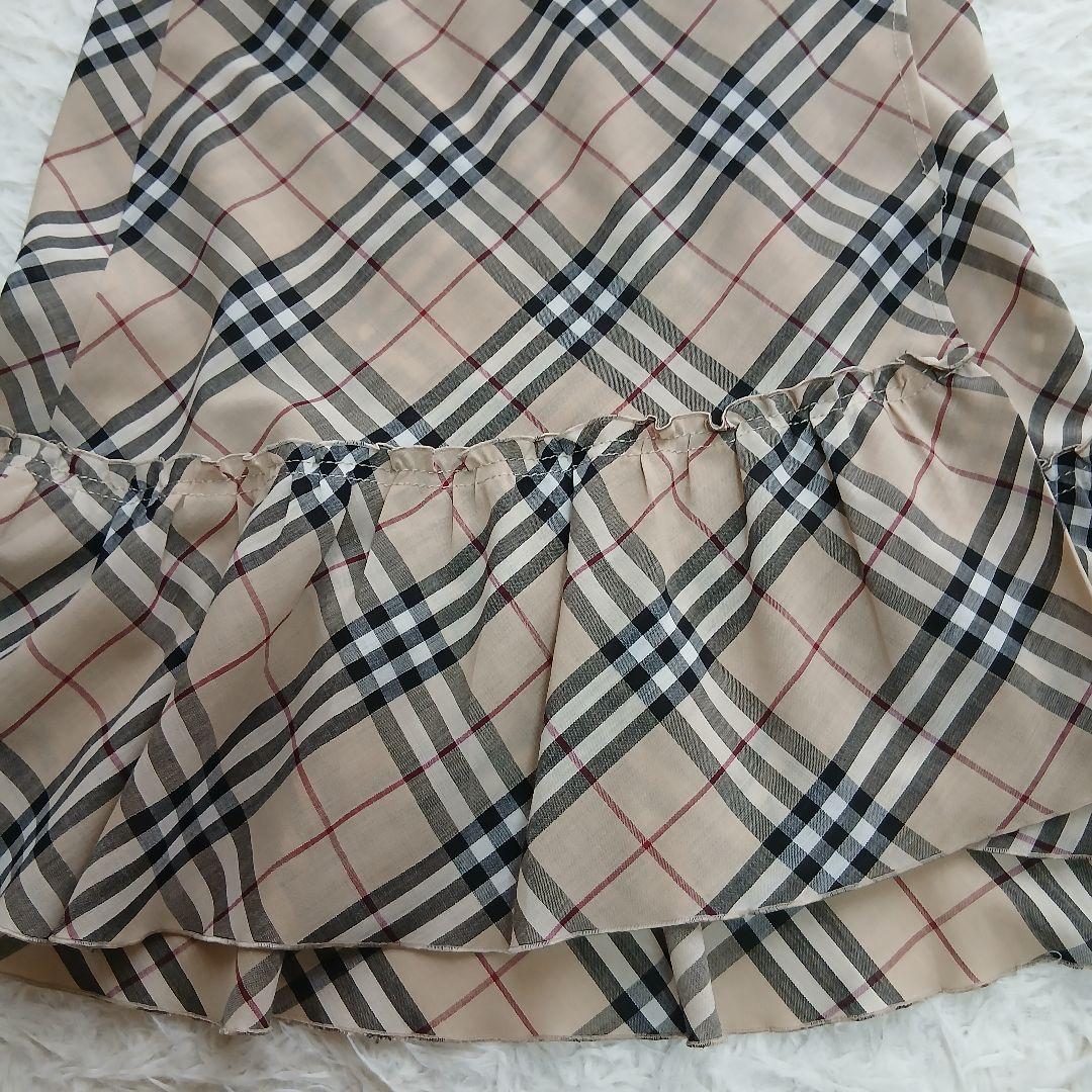【BURBERRY BLUE LABEL】ノバチェック　フレア　薄手巻きスカート