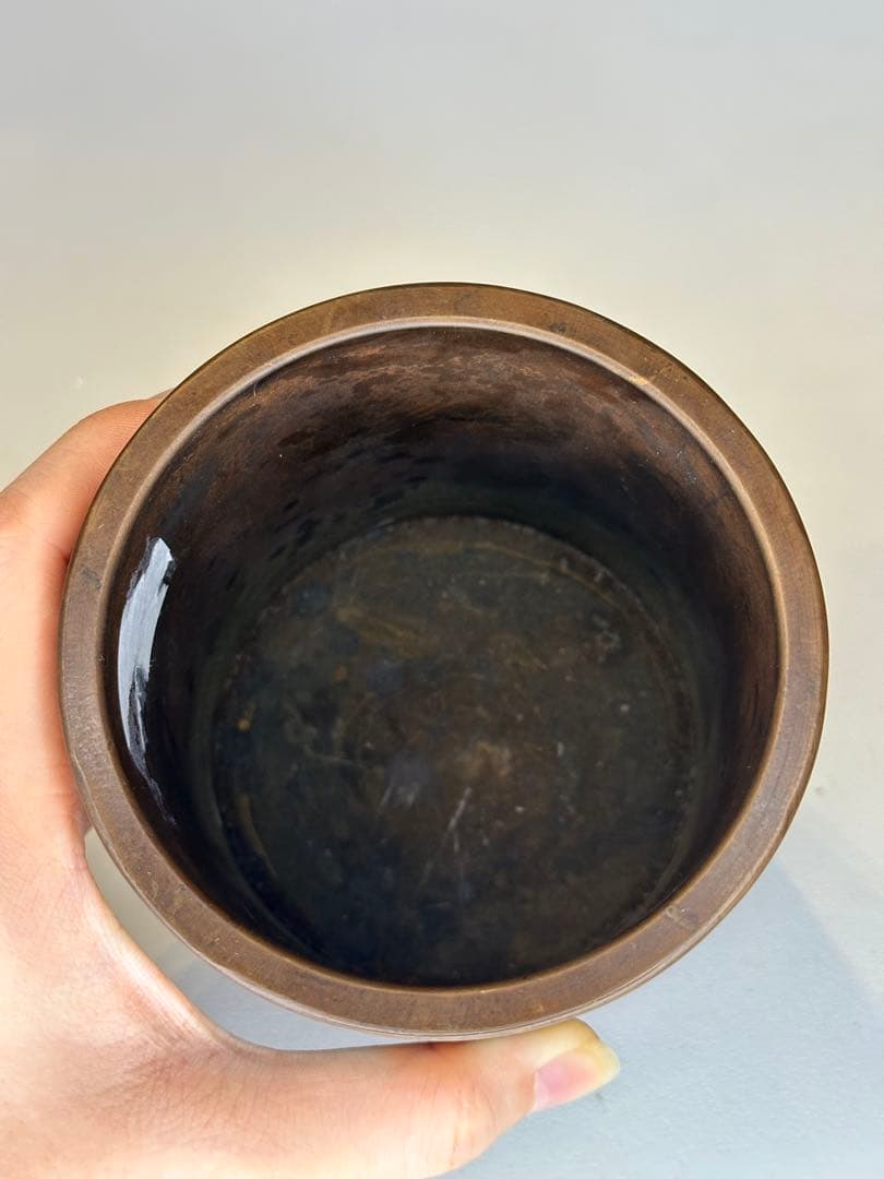 中国 清代 乾隆年制 底款 七宝焼き（景泰蓝）銅製香炉 骨董品 仙鶴と雲文装飾