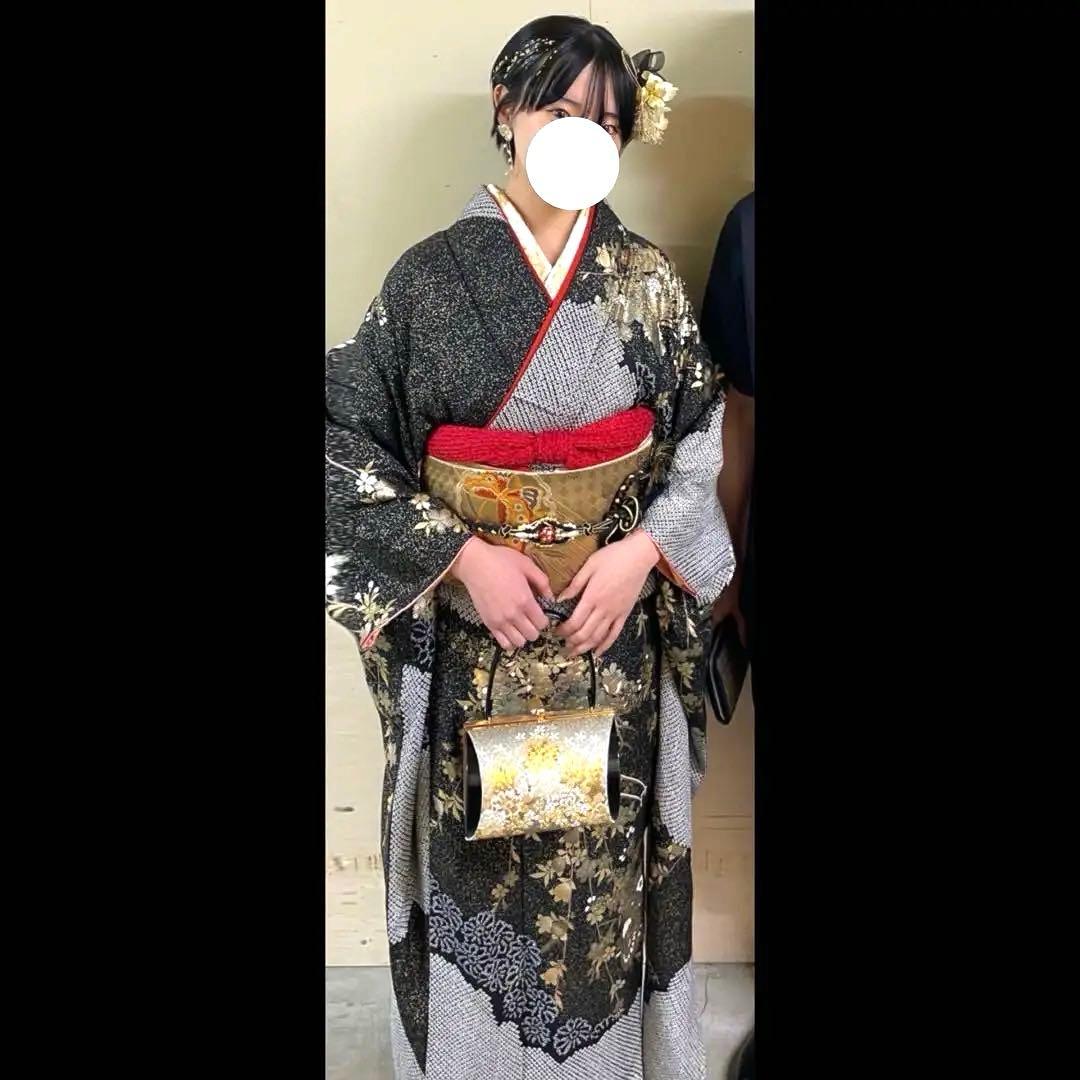 振袖フルセット 総絞り 黒 正絹 やまと - メルカリ
