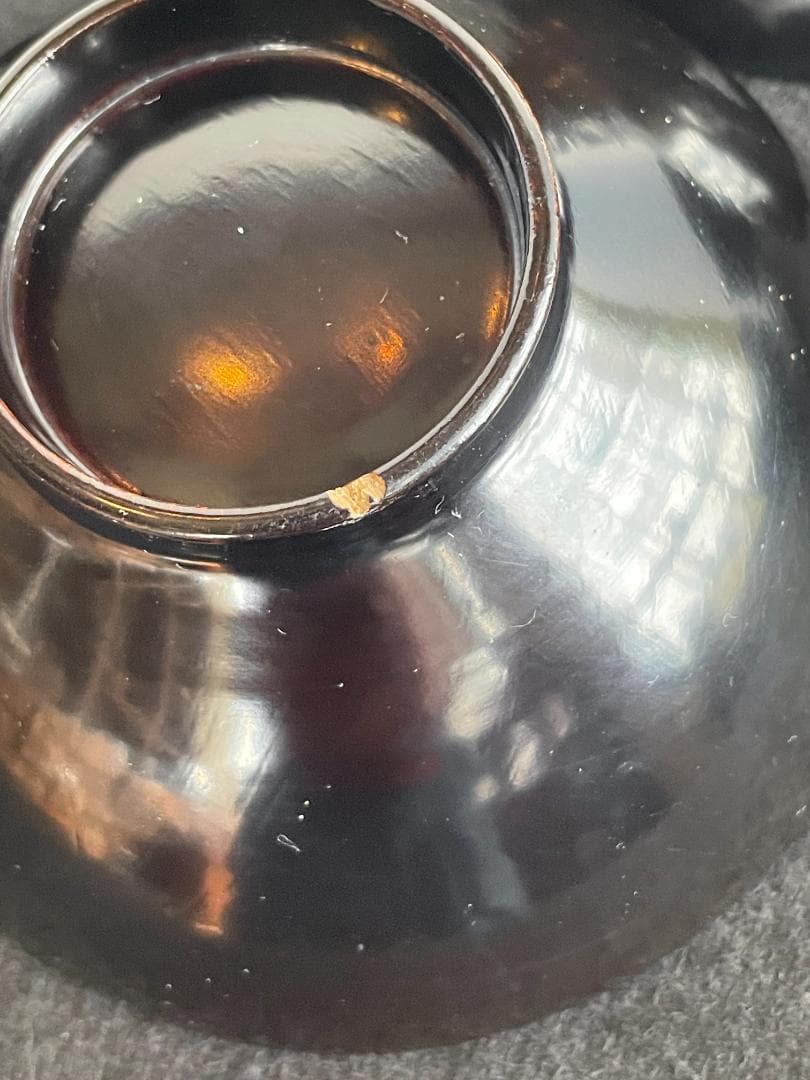 清流椀 吸物 雑煮 5客 黒 漆 海老 金彩 本金 磨き 蒔絵 骨董美品