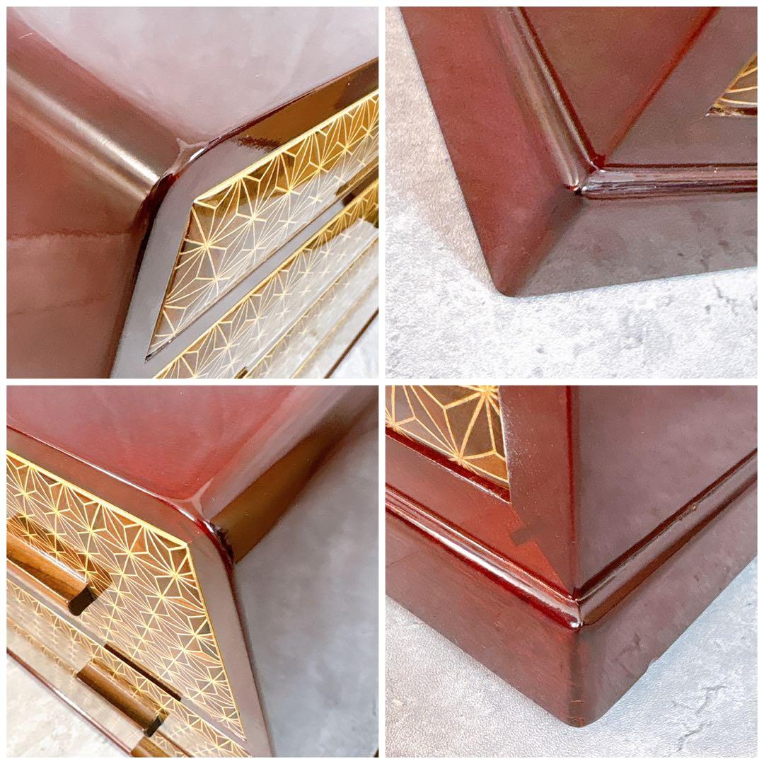 極美品】露木清次作 箱根寄木細工 麻の葉模様 小箪笥 民芸家具