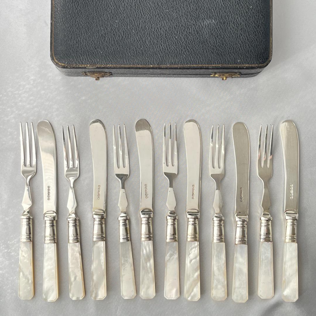 I S Greenberg】【白蝶貝】デザート / フルーツセット ケース