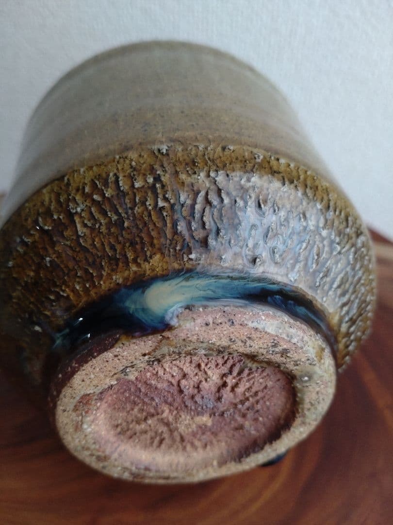 無冠の帝王】西岡小十 朝鮮唐津茶碗 コバルト 窯変 黒唐津 黒高麗 椎茸