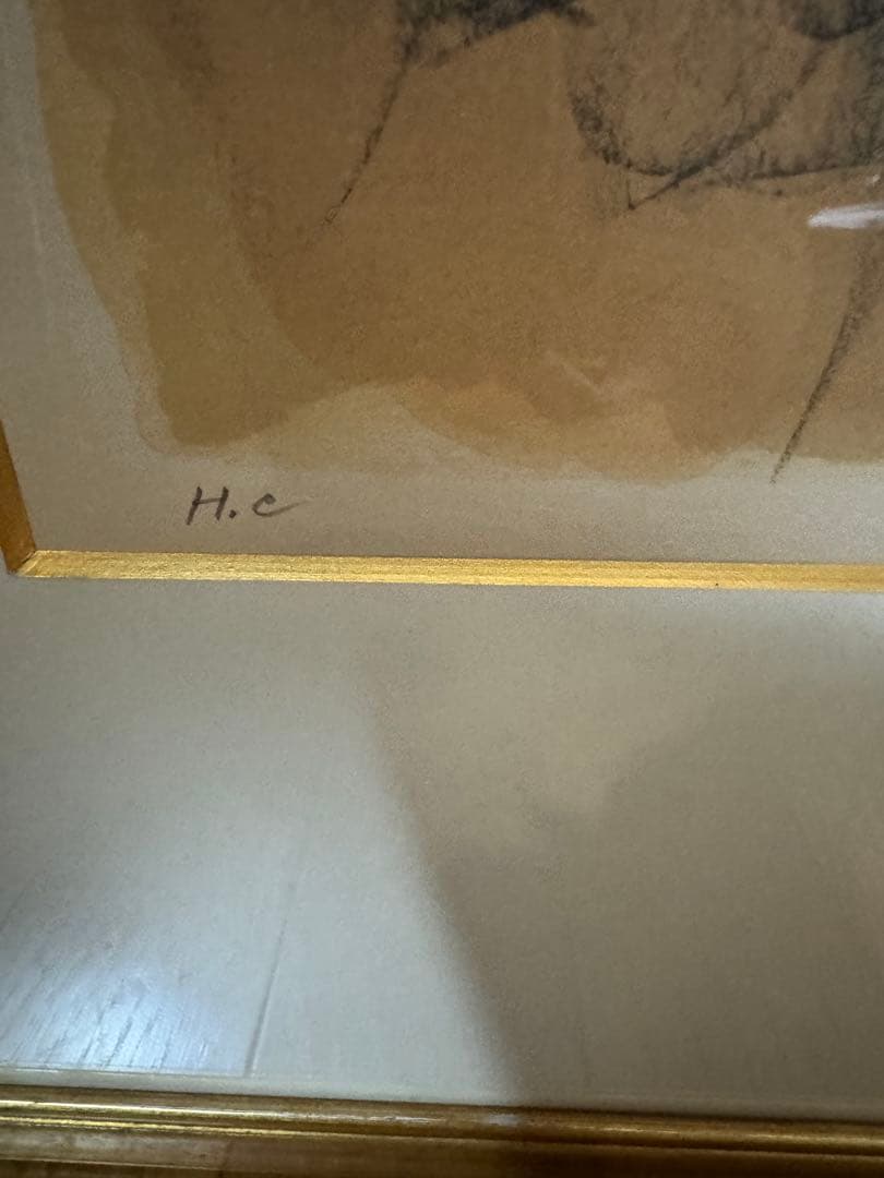 織田広喜『パリの女』リトグラフ 直筆サイン有 額装