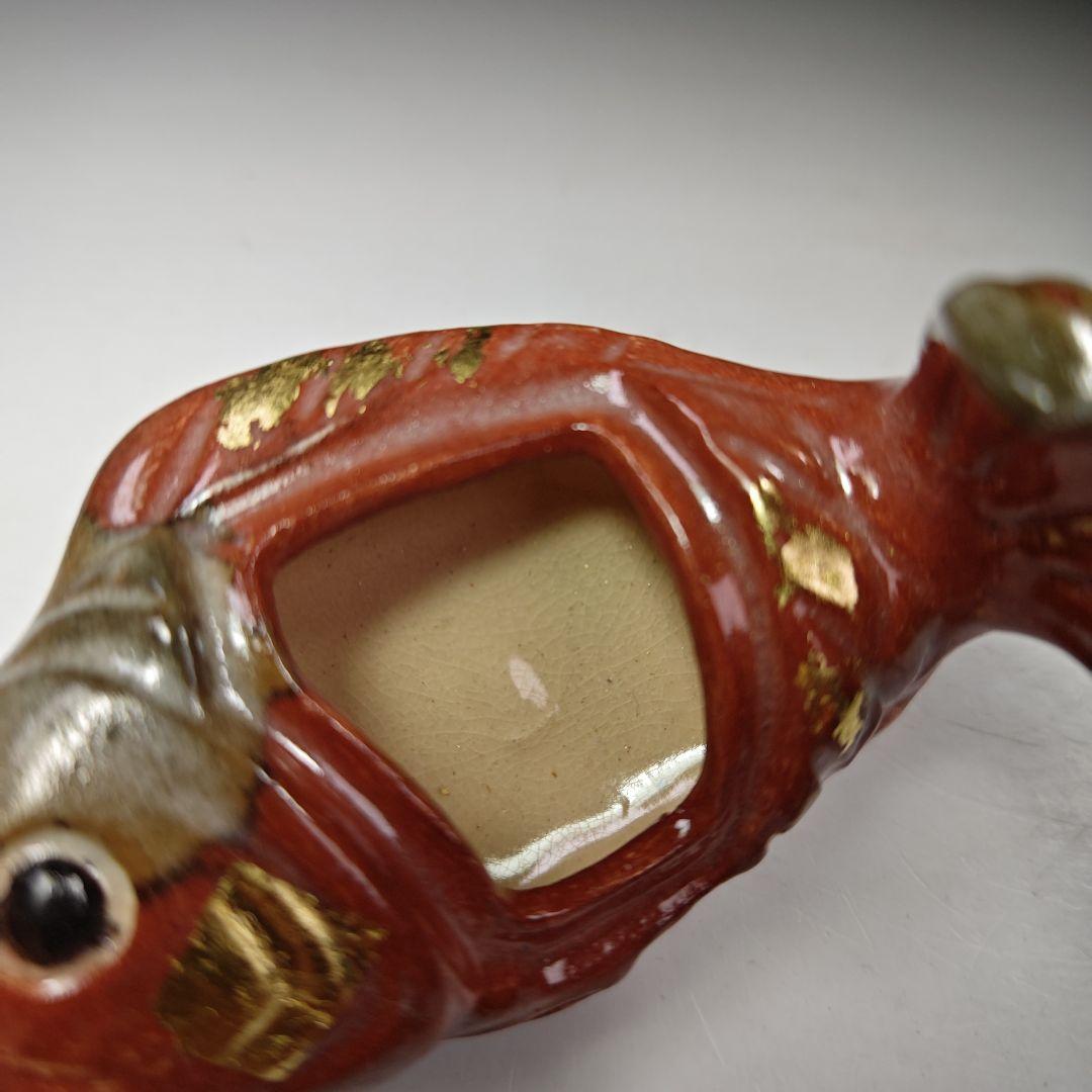 イ296 香合『加州梅山窯 香野壮明』『鯛 香合 共箱』茶道具