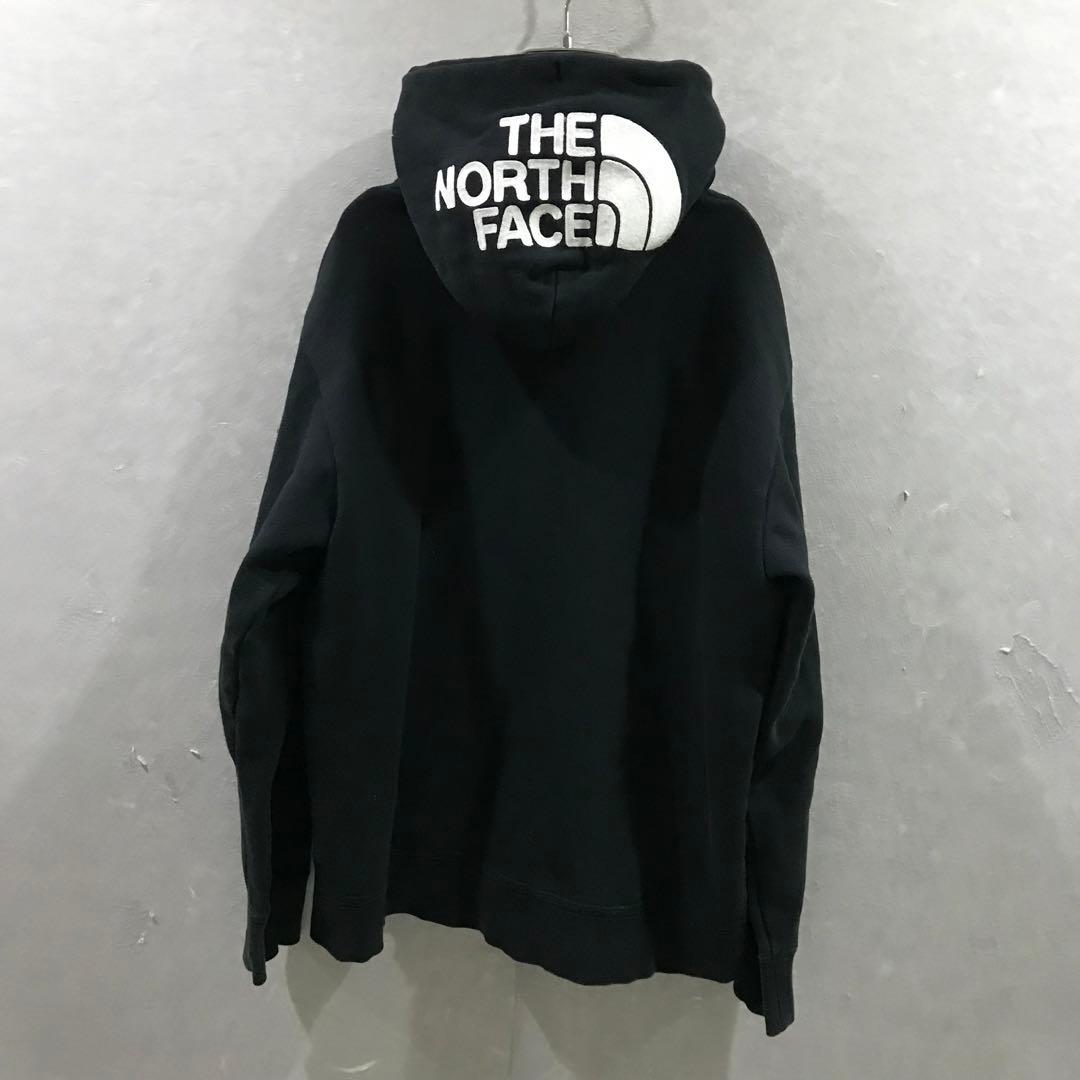 THE NORTH FACE ビッグロゴ スウェット パーカー 黒白 L