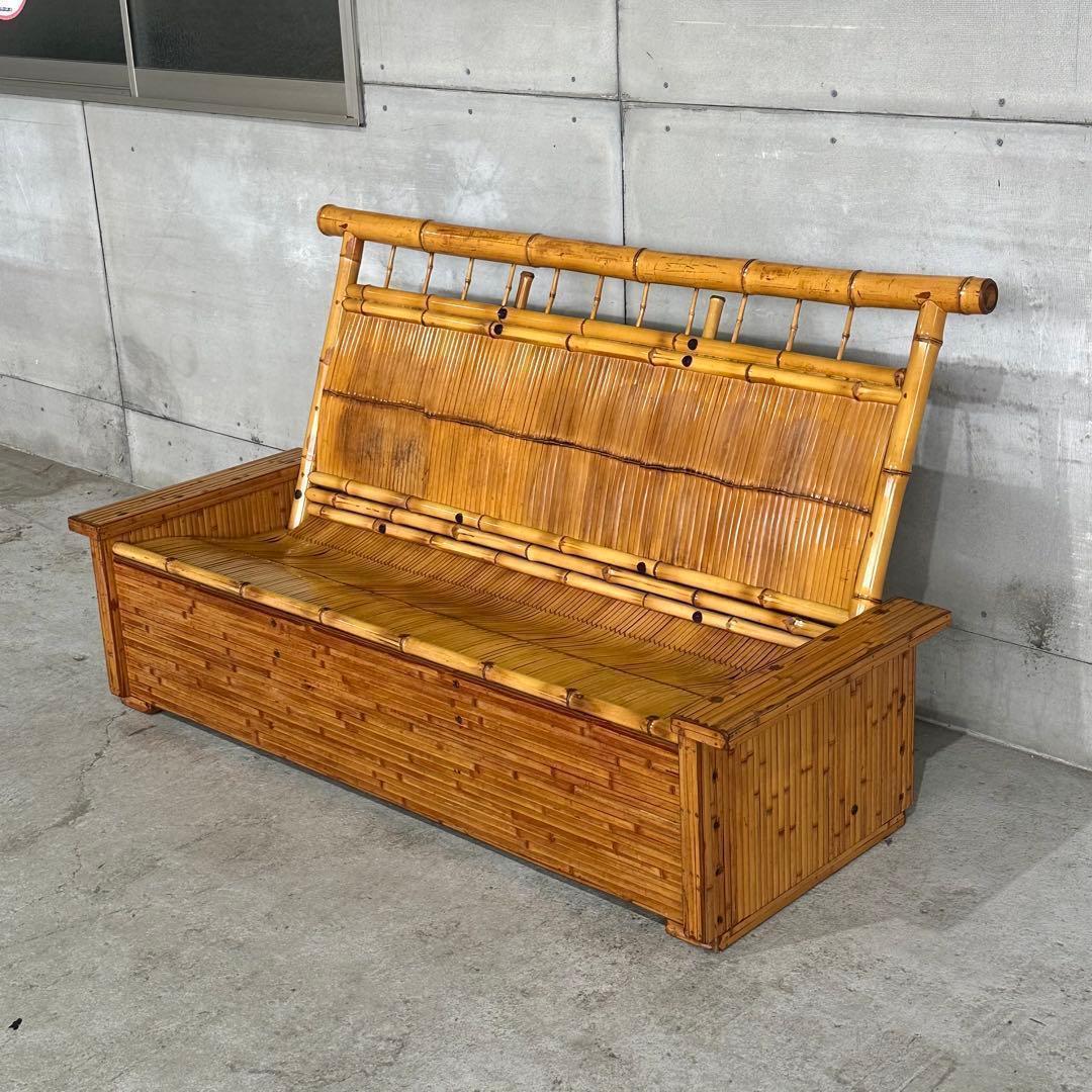 ✿伝統工芸✿ 和風竹家具 “梅里竹芸” 3人掛けソファ アジアン家具