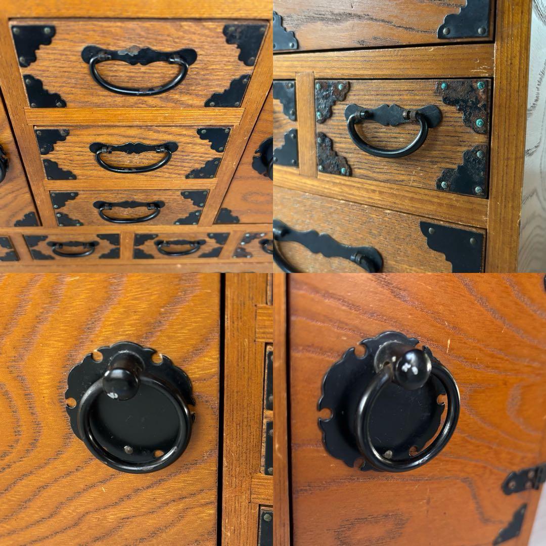 小箪笥 芳次作 和家具 レトロ アンティーク 木製小物入れ収納箱 裁縫箱