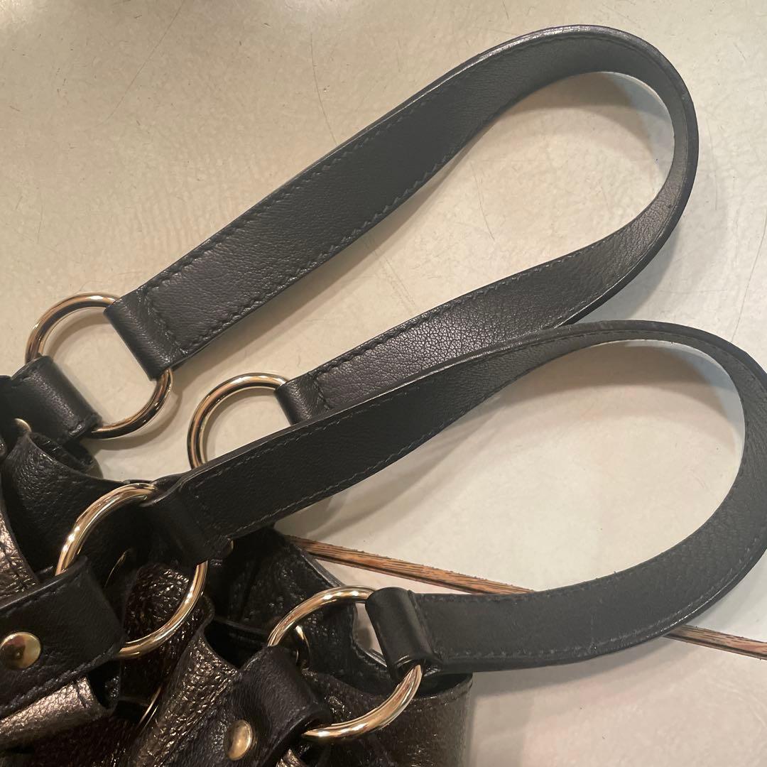 SAINT LAURENT サンローラン リバーシブルバッグ 黒 ブロンズ