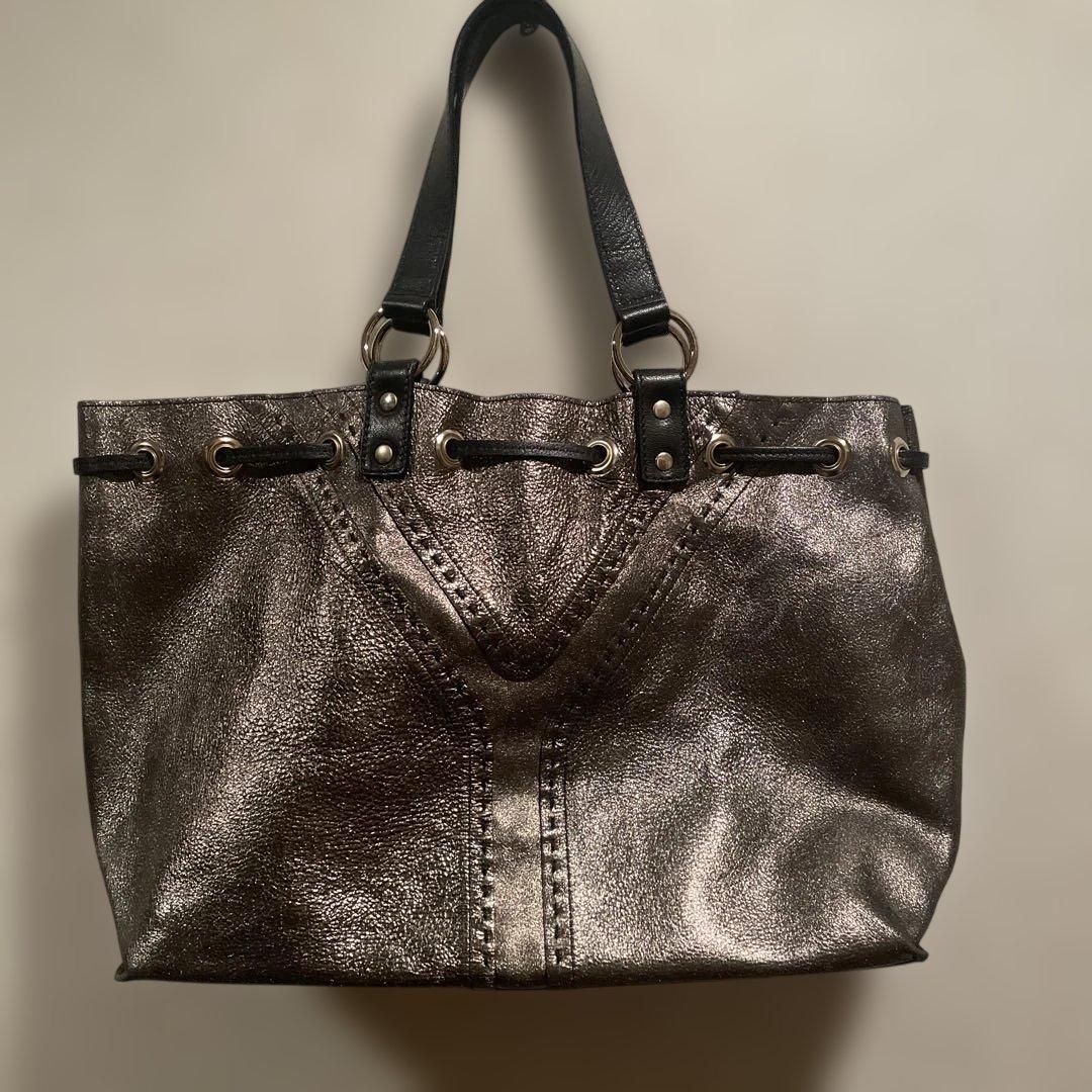 SAINT LAURENT サンローラン リバーシブルバッグ 黒 ブロンズ