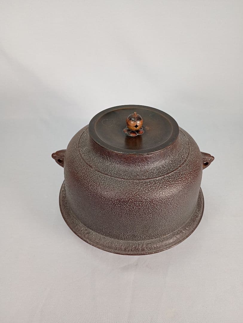 茶道具】真形羽釜 菊池政光造 茶釜 釜367