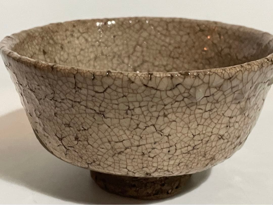 骨董 アンティーク 古萩 萩焼茶碗 久田宗也書付 銘閑庭 書付箱 共