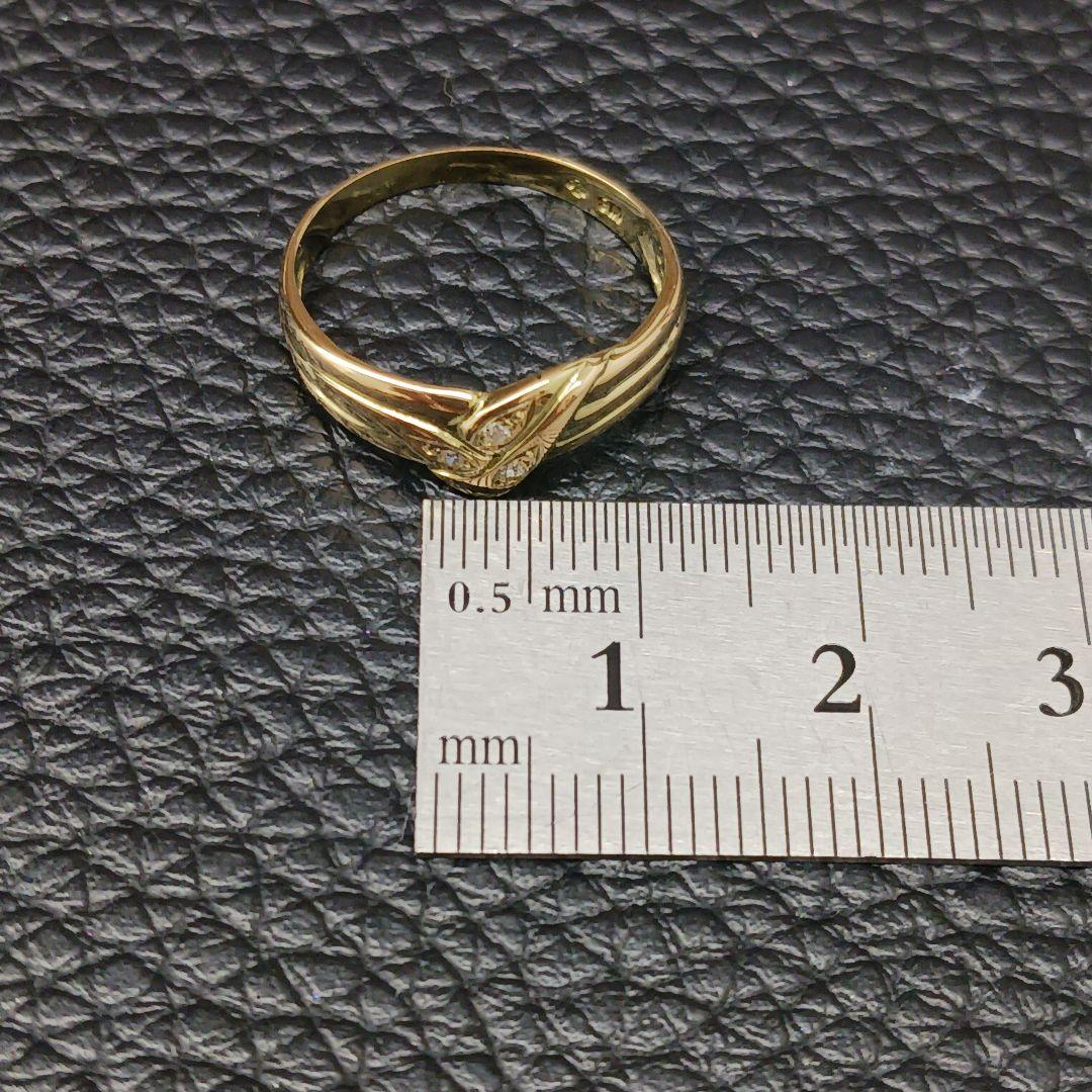 (B010604) K18 YG リング 指輪 約13号 ダイヤモンド