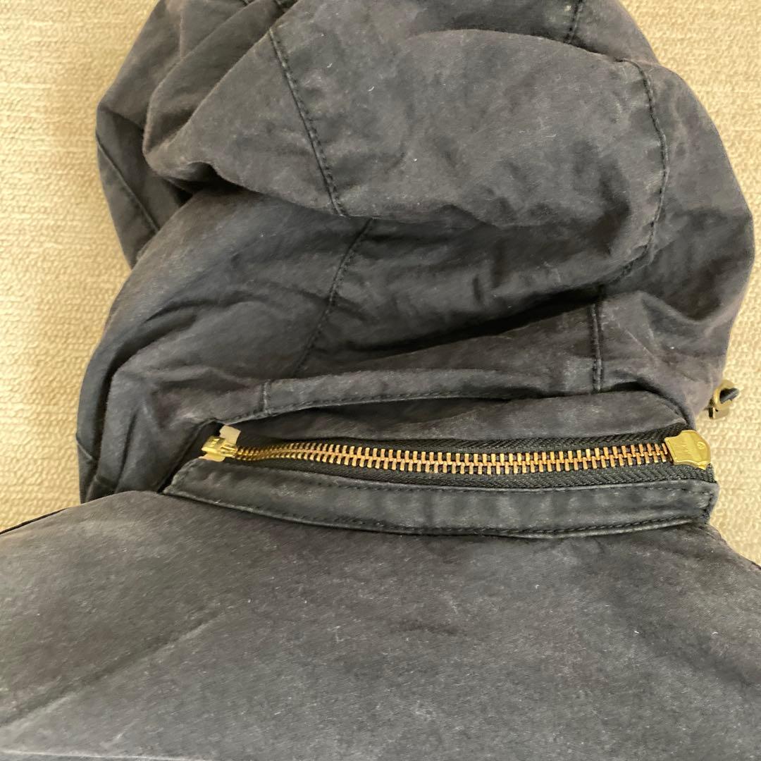 BARBOUR インターナショナル M レア ブラック フード付き オイルド