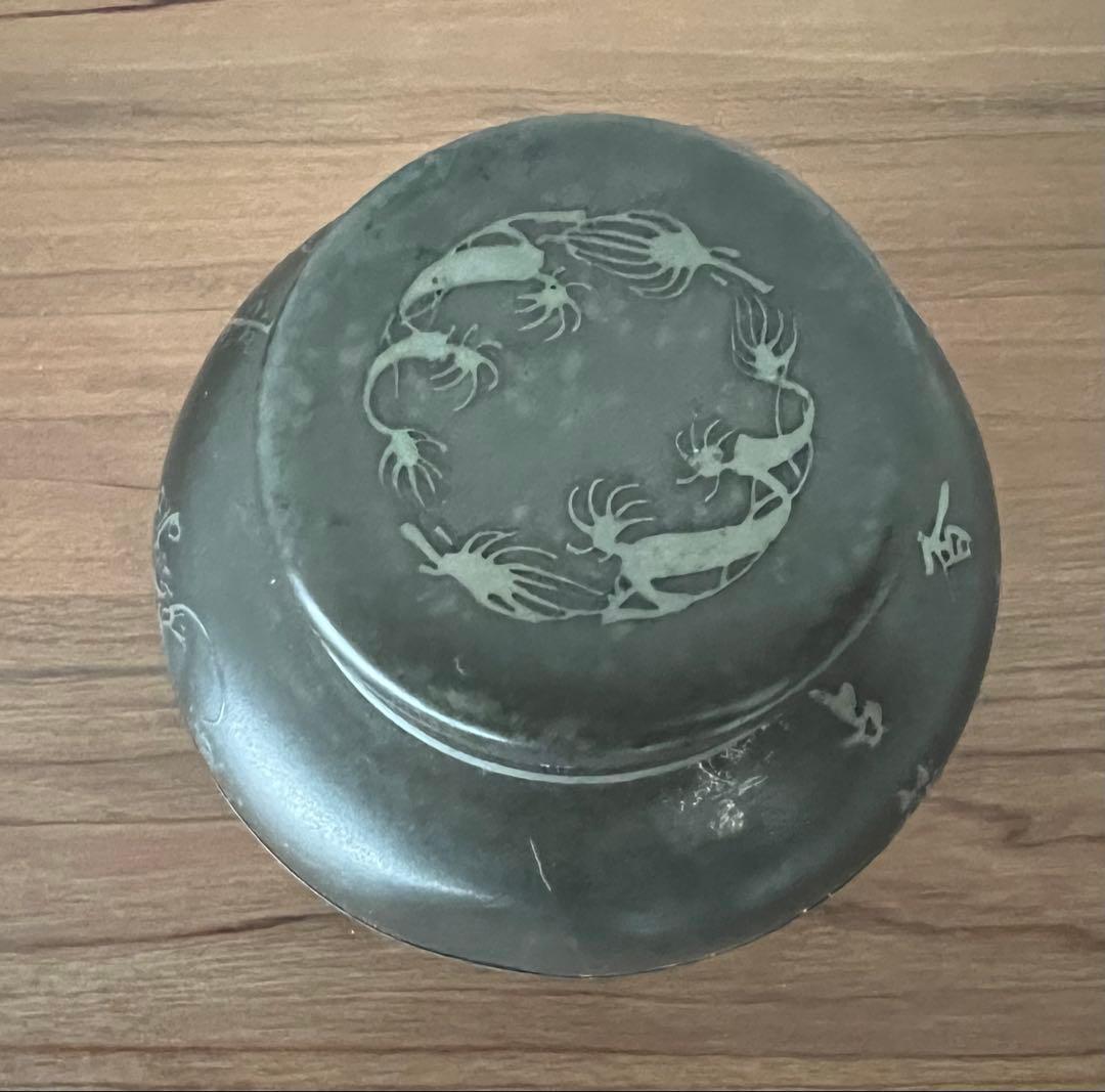 銅製 建水 茶こぼし・錫製茶入 美奈登製/錫茶托 5客セット