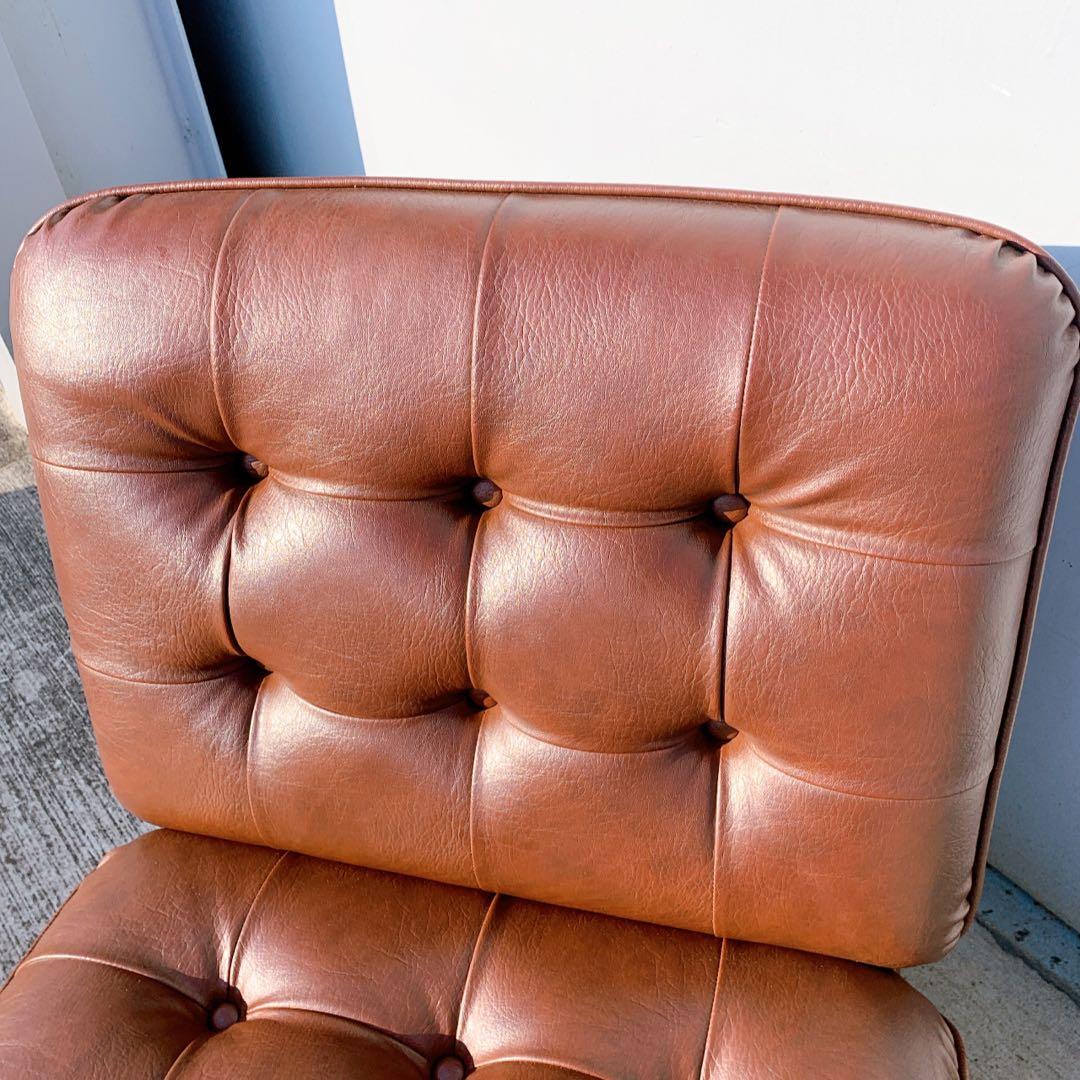 【送料無料】Karimoku カリモク 本革レザー 2人掛けソファ 昭和レトロ