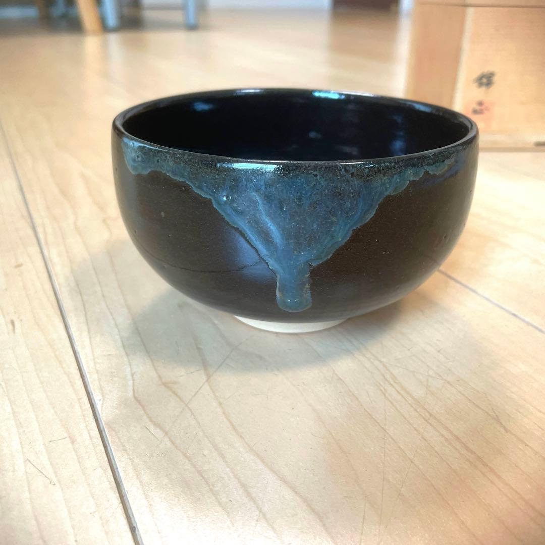 薩摩焼 野崎錦正造 黒釉茶碗茶 抹茶碗 骨董1-4