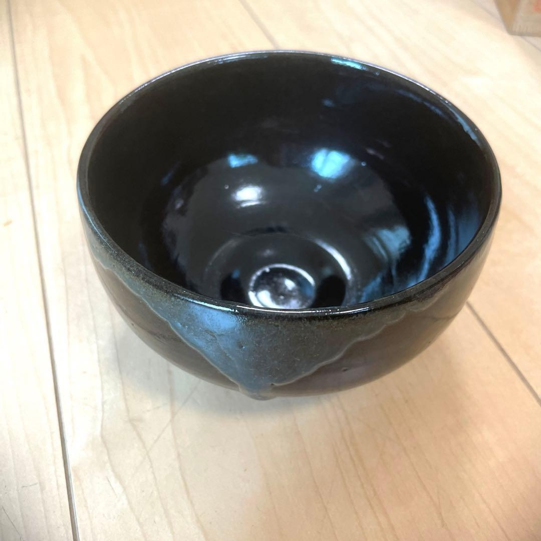 薩摩焼 野崎錦正造 黒釉茶碗茶 抹茶碗 骨董1-4