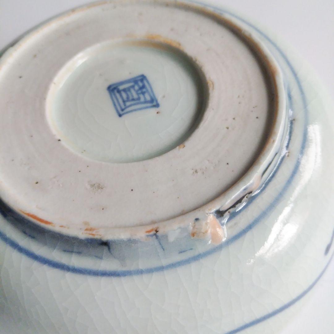 古伊万里 染付 蛸唐草文皿 三客 なます皿 くらわんか 筒江窯 アンティーク