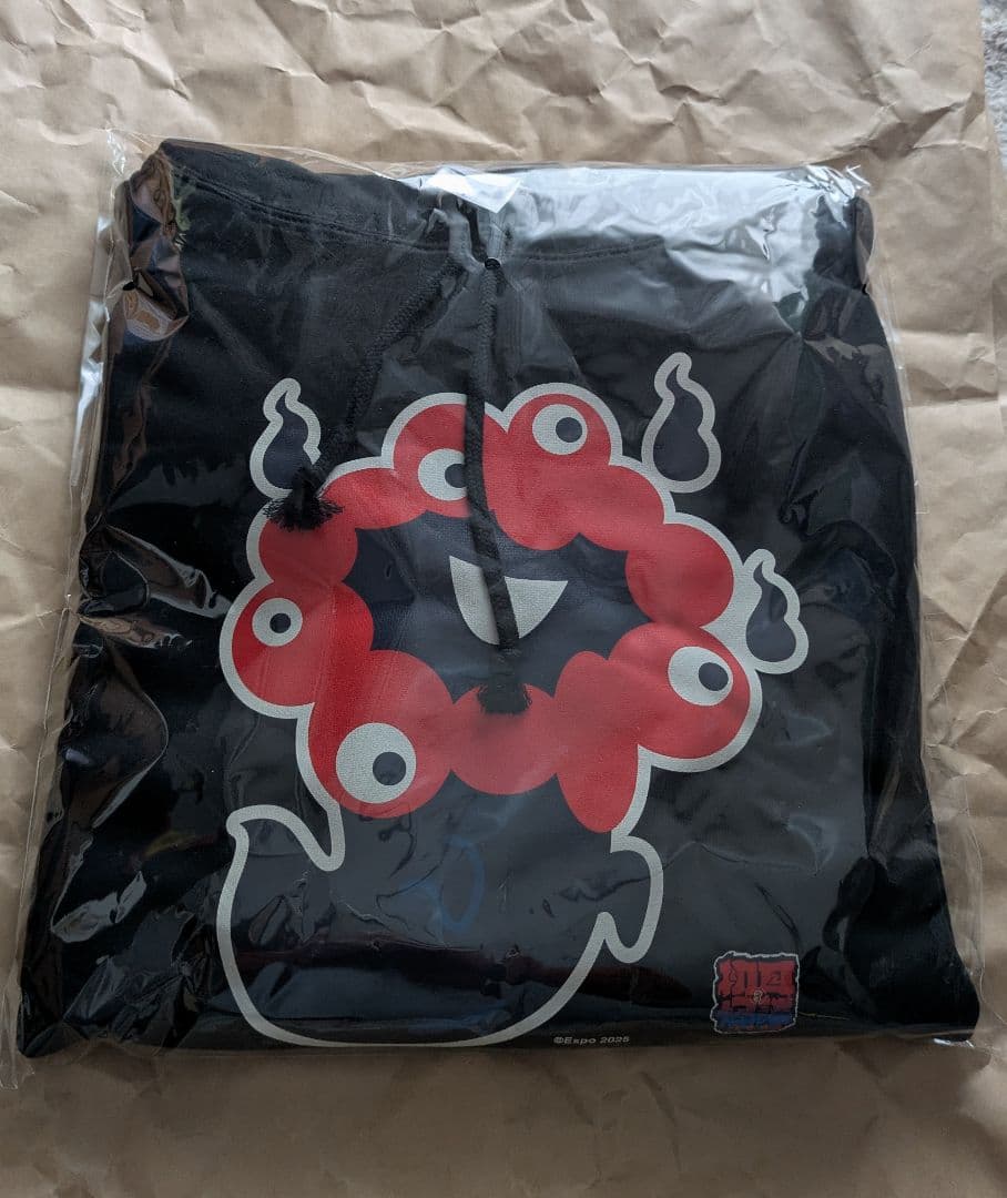 EXPO2025 ミャクミャク【初耳怪談EXPO】パーカー　ブラック XLサイズ