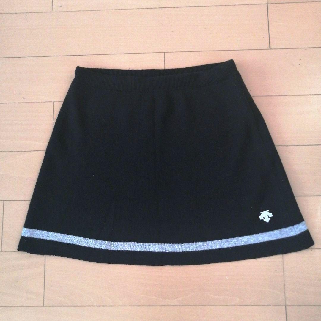 デサントゴルフ ジップスタンドセーター ニット スカート セットアップ ブラック