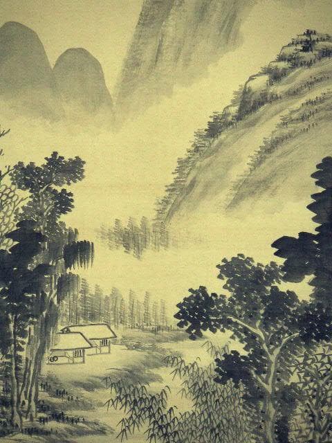 掛軸成木 星洲山水画中津川市郷土画家掛け軸