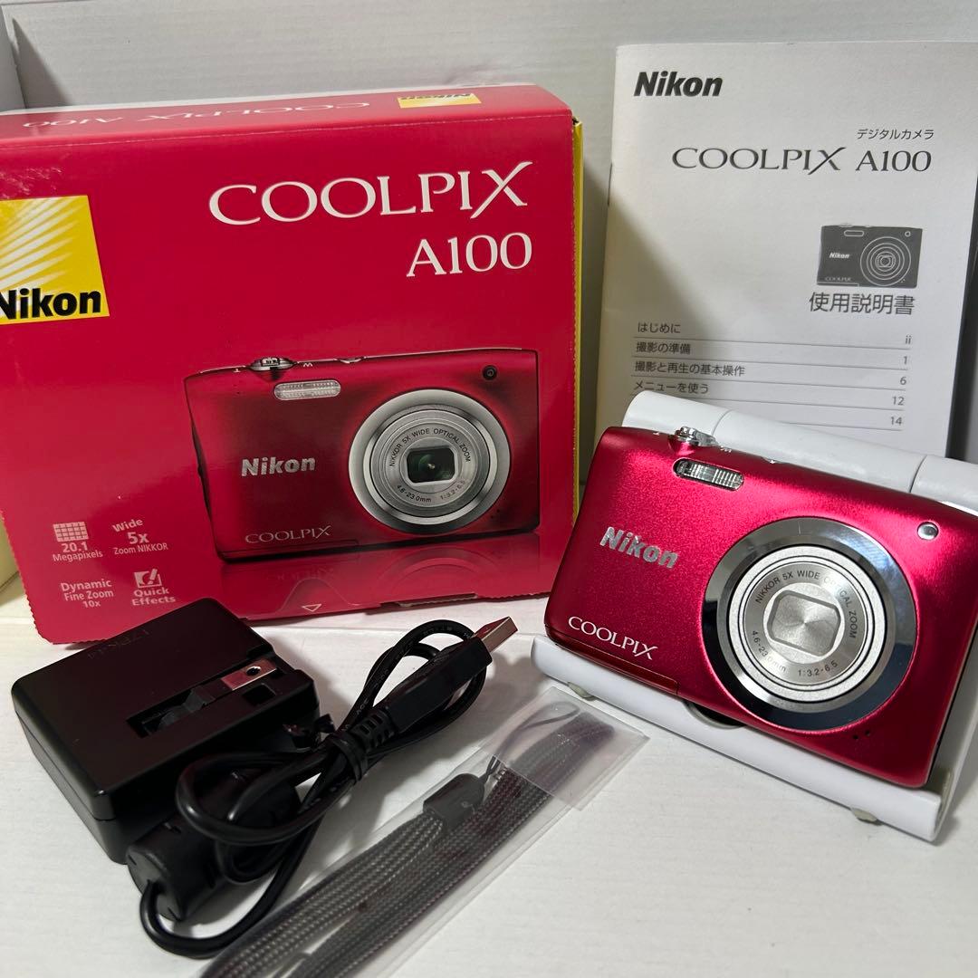 極美品】NIKON COOLPIX A100 レッド 箱あり 希少