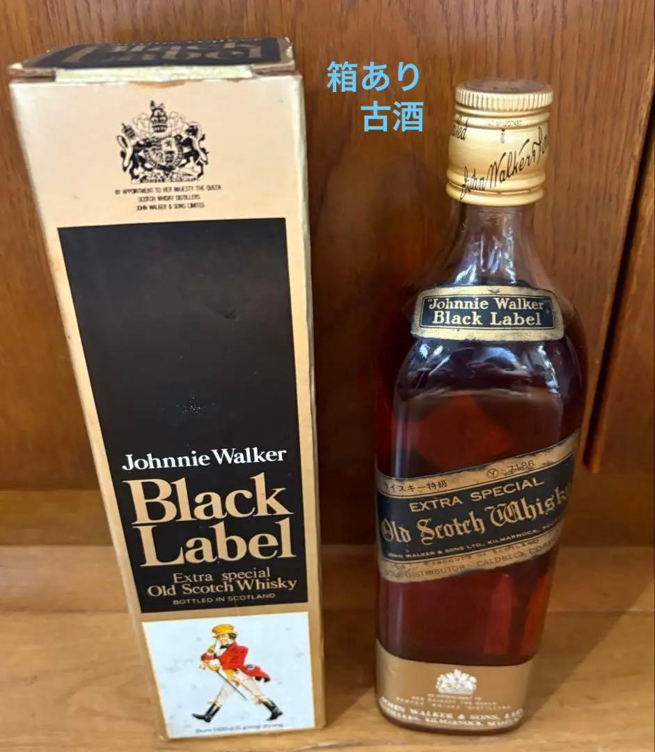 ジョニーウォーカー ブラックラベル 金キャップ 白紋章 化粧箱付き