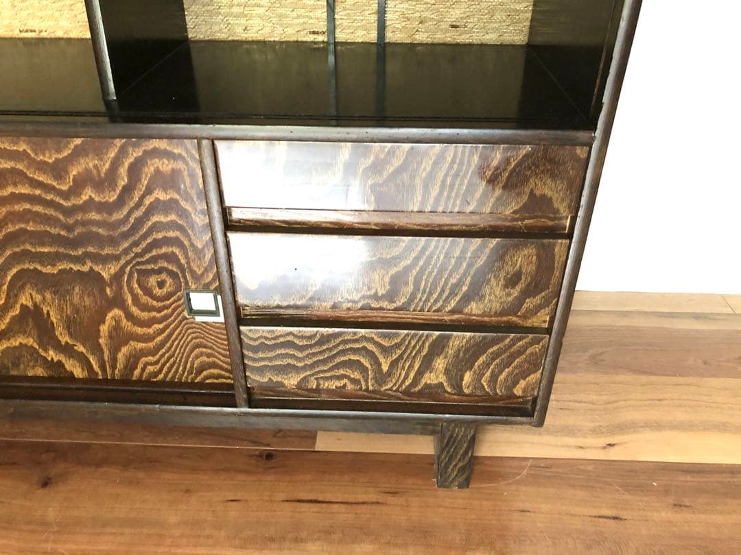 メンテ済】小降りなビンテージの収納棚 サイドボード 本棚 食器棚