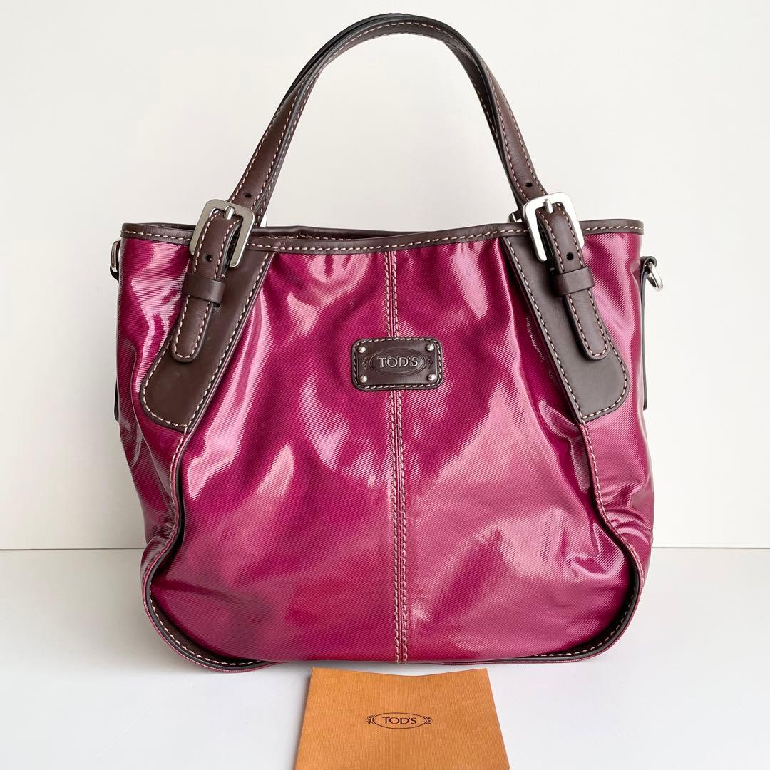 トッズ TOD'S ハンドバッグ G LINE Gライン ピンク ボルドー