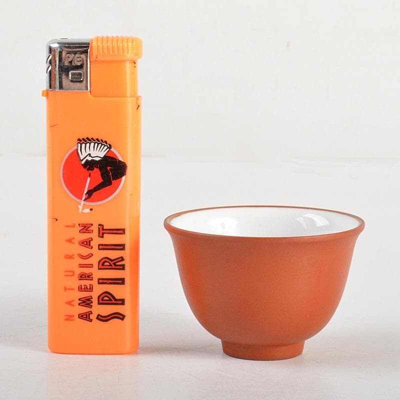 煎茶道具紫砂朱泥内白釉煎茶碗20客まとめてN6285