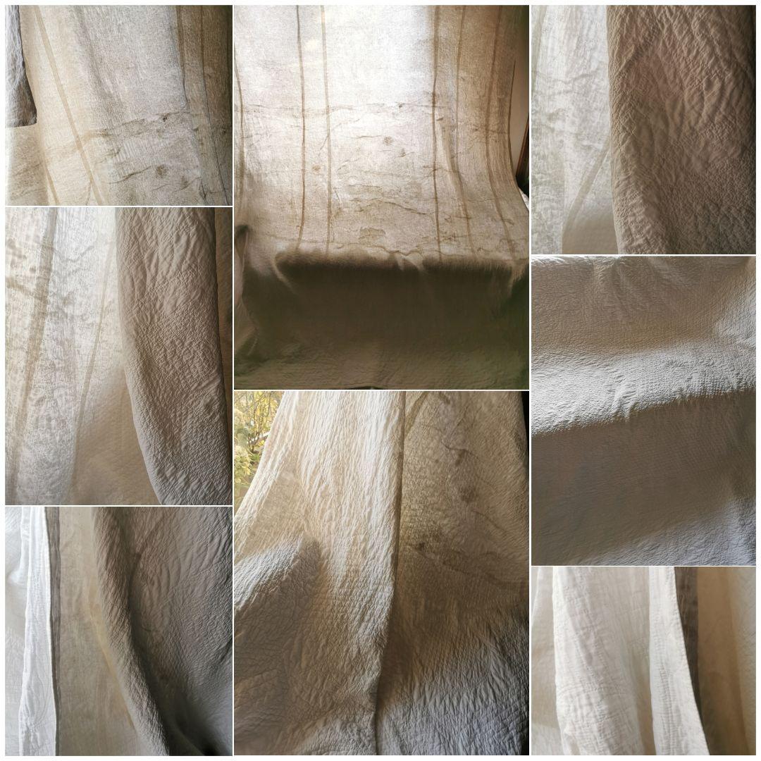 アンティーク ダーラムキルト 手縫 ブライダルホワイトキルト リーフ