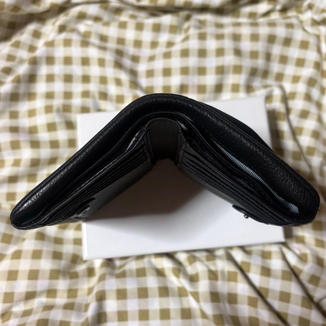 ear PAPILLONNER がま口 折り財布 ブラック