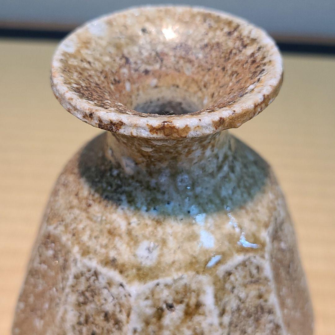 信楽焼 高橋美子作 面取花入 高さ6.5寸（約20cm） 共箱