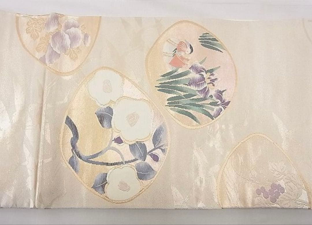 振袖フルセット6点サイズM〜L駒刺繍 流水鴛鴦花文 金彩