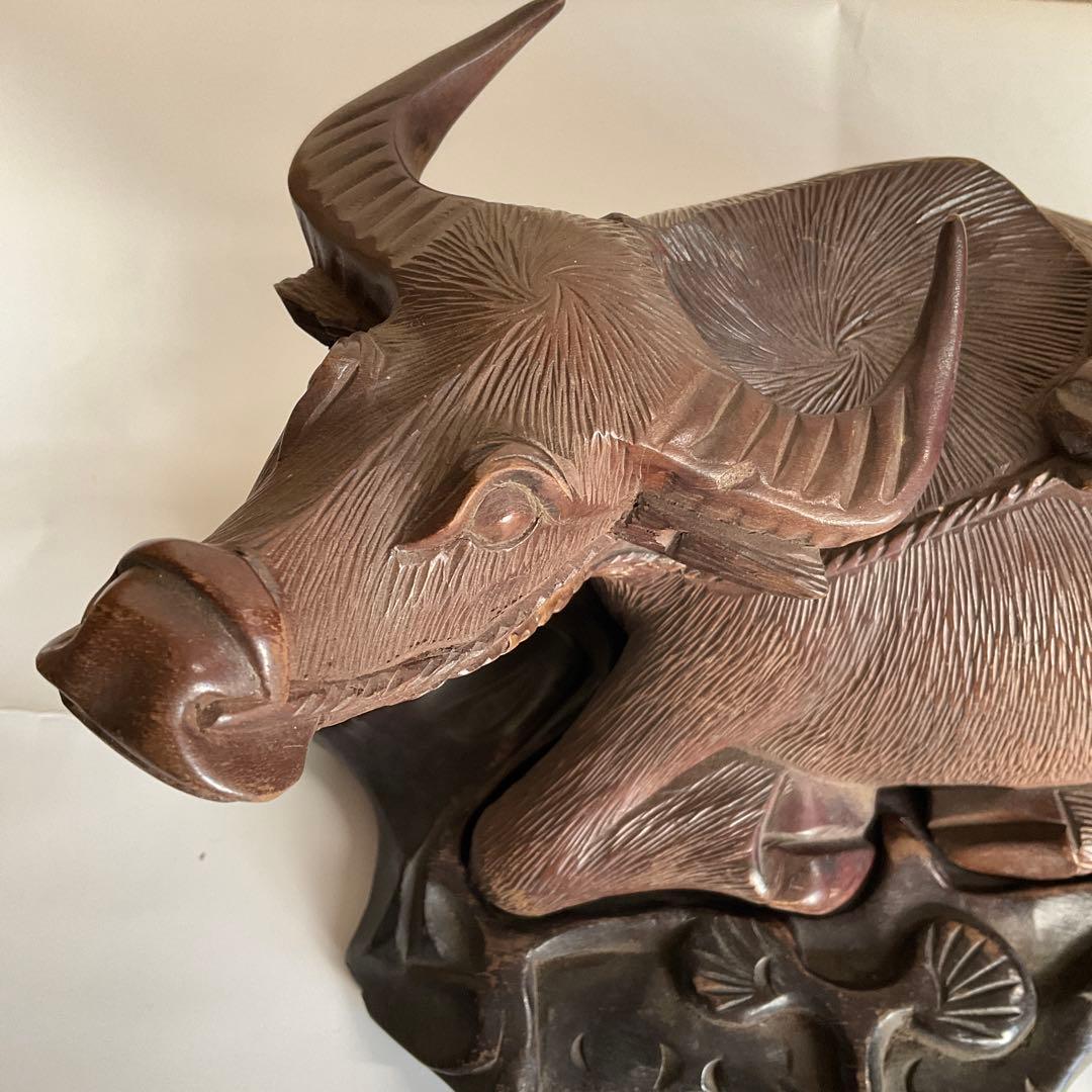 木彫 牛乗り笛吹童子