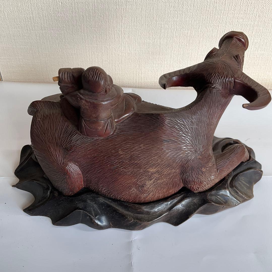 木彫 牛乗り笛吹童子