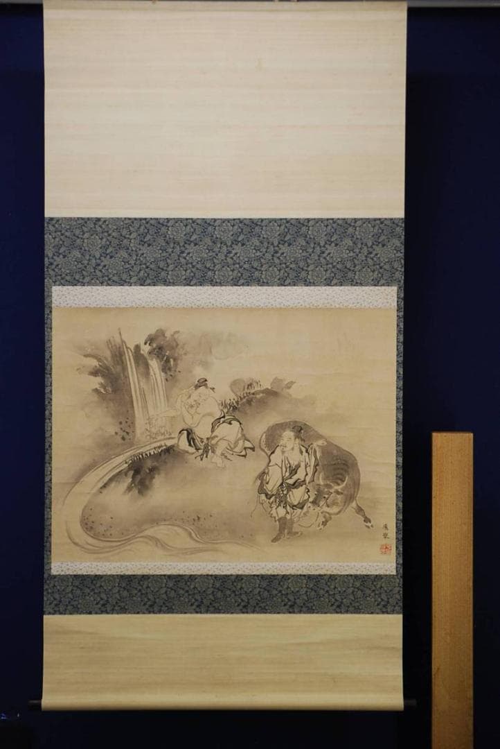 模写/円山応挙/圓山應擧/人物図/風俗画/布袋屋掛軸HD-282