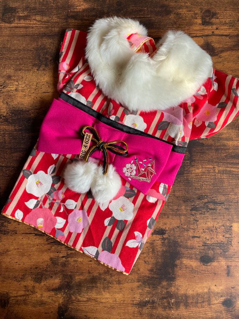 犬服 七五三 お正月 被布＆お着物＆ショールセット サイズMの通販はau