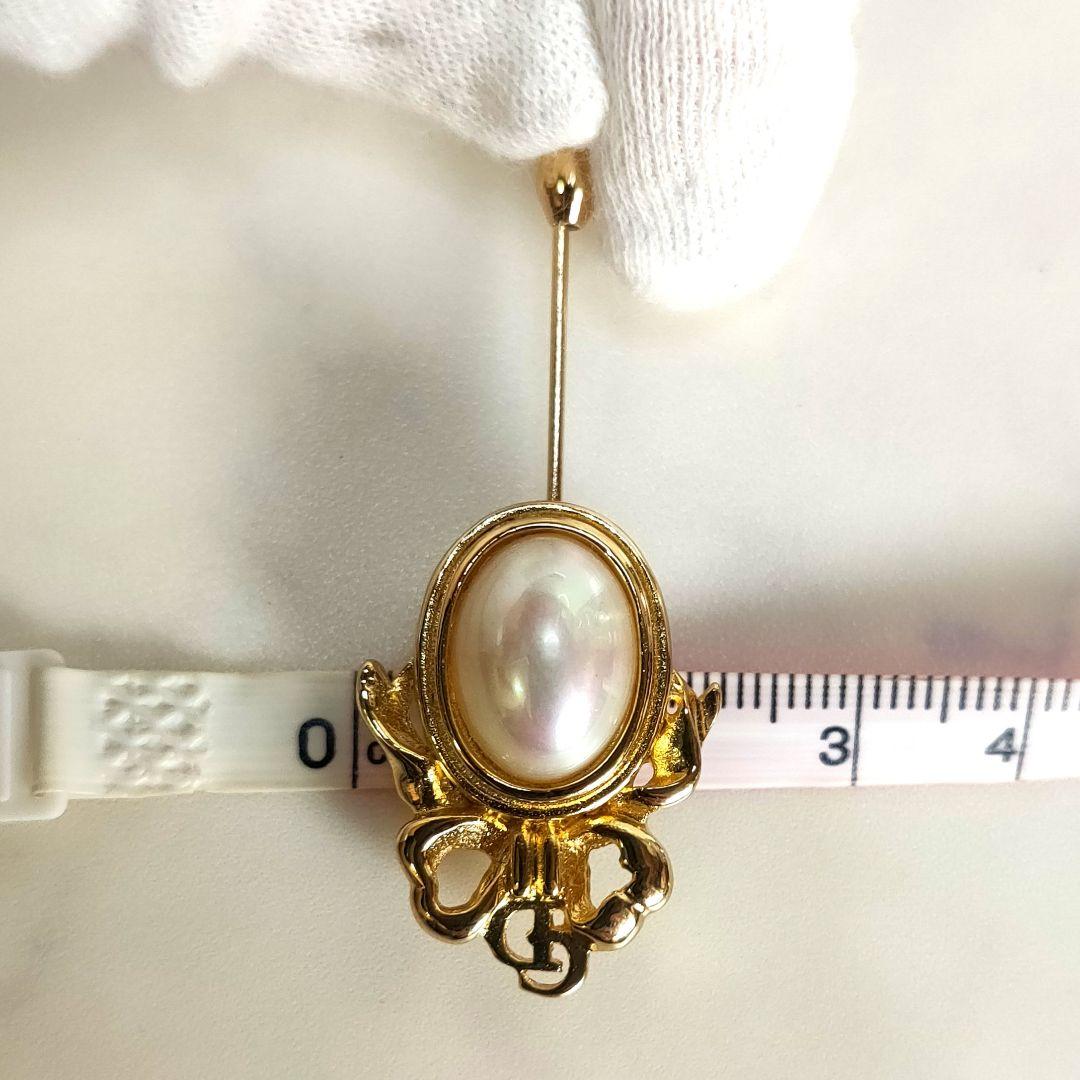 美品✨】クリスチャンディオール ピンブローチ パール CDロゴ ゴールド金具