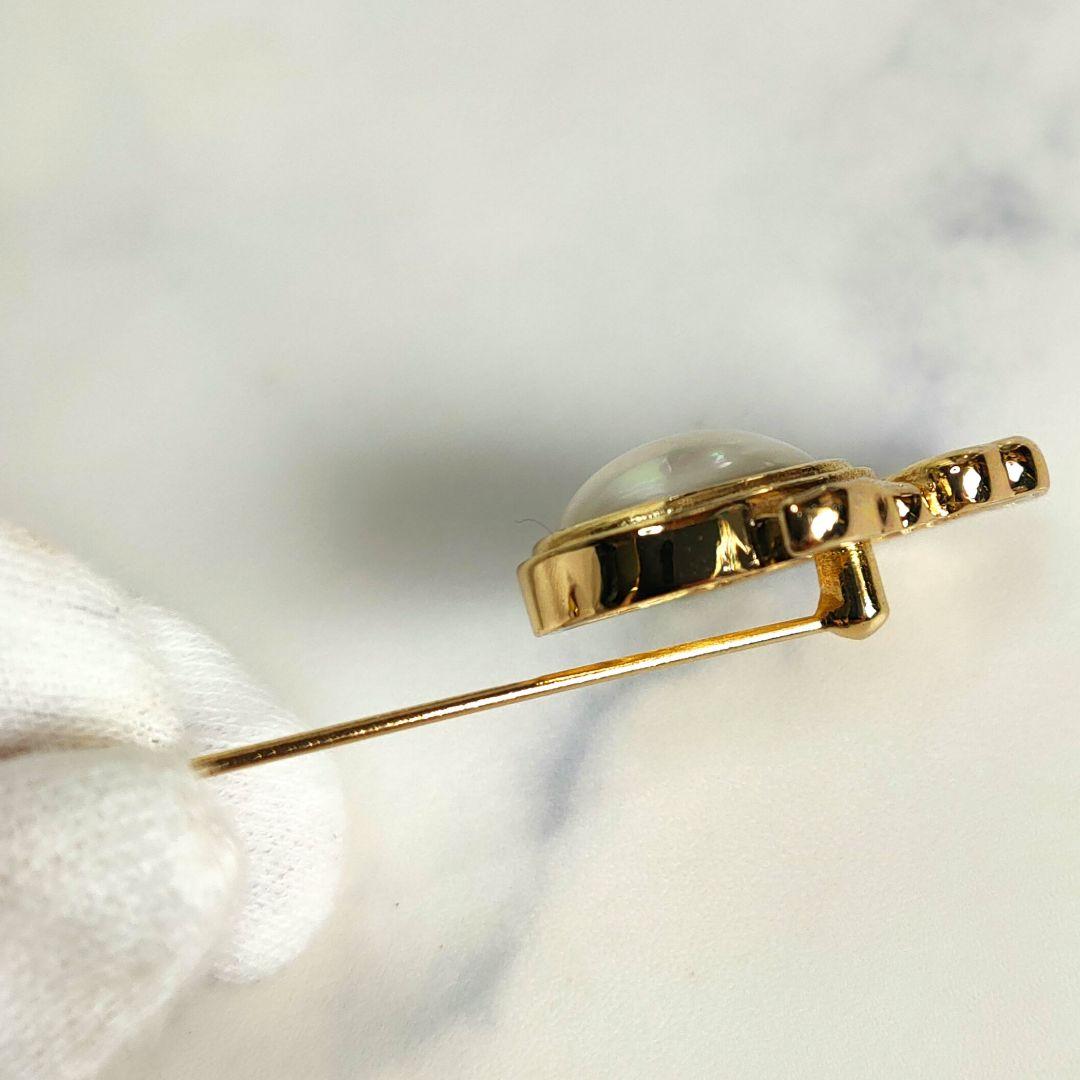 美品✨】クリスチャンディオール ピンブローチ パール CDロゴ ゴールド金具