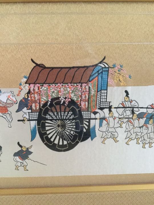 加納幸 葵まつり 織物 額