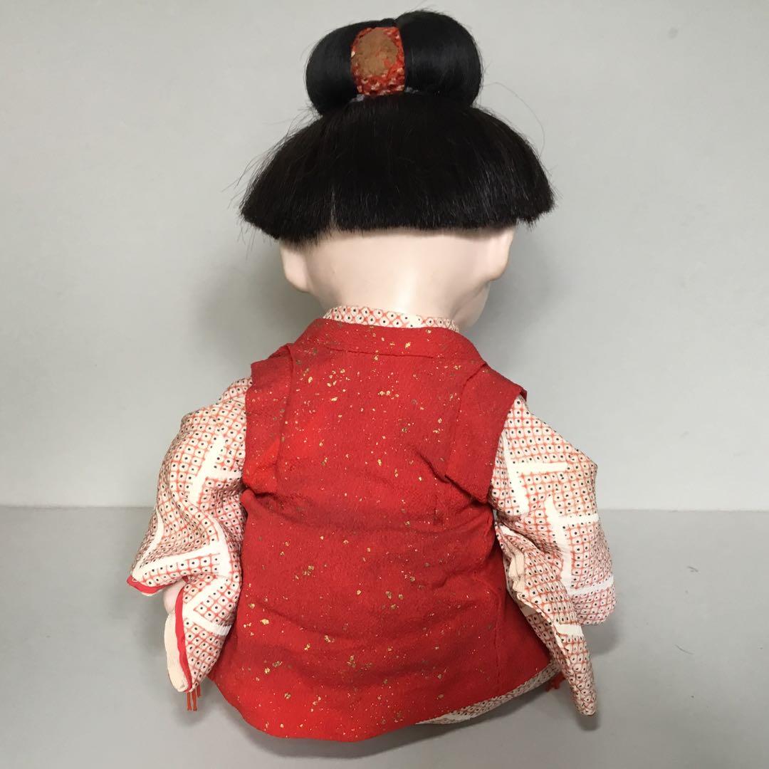 古い人形◇お座り人形髷結い◇紙箱入り 抱き人形 昭和レトロ 日本人形
