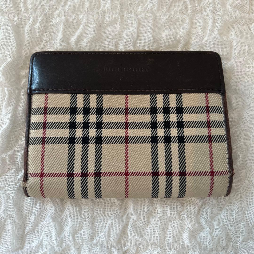 Burberry チェック柄 二つ折り財布 - メルカリ