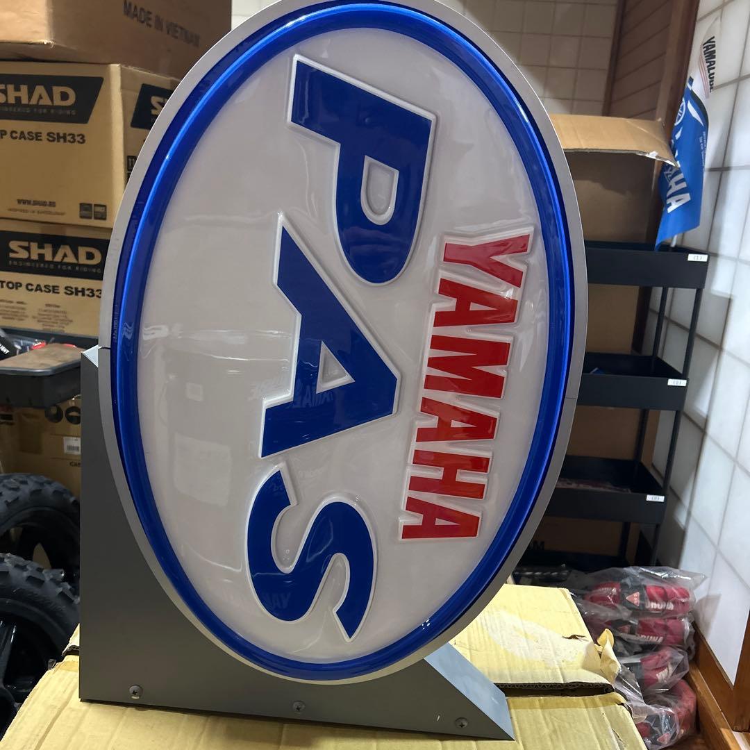 通電OK】YAMAHA ヤマハ PAS 電飾看板 パス 両面式 昭和レトロ バイク用