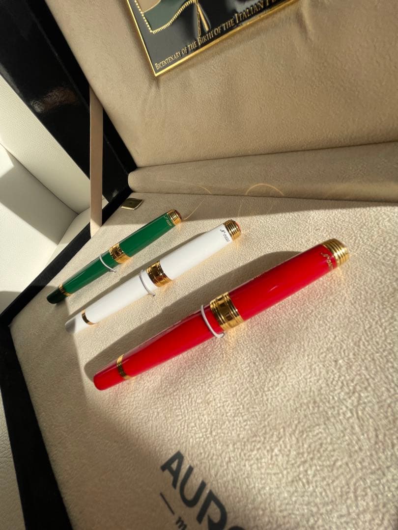 heyco様専用 万年筆アウロラ 新品イタリアン・フラッグ緑白赤3本