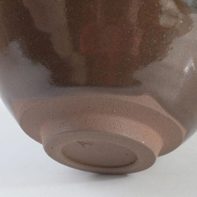 茶道具 桶谷定一作 灰被 天目茶碗 仕覆付 共布共箱 C 9487