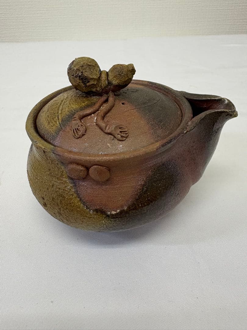 備前焼 奥本健一 宝瓶 瓢箪摘宝瓶 共箱