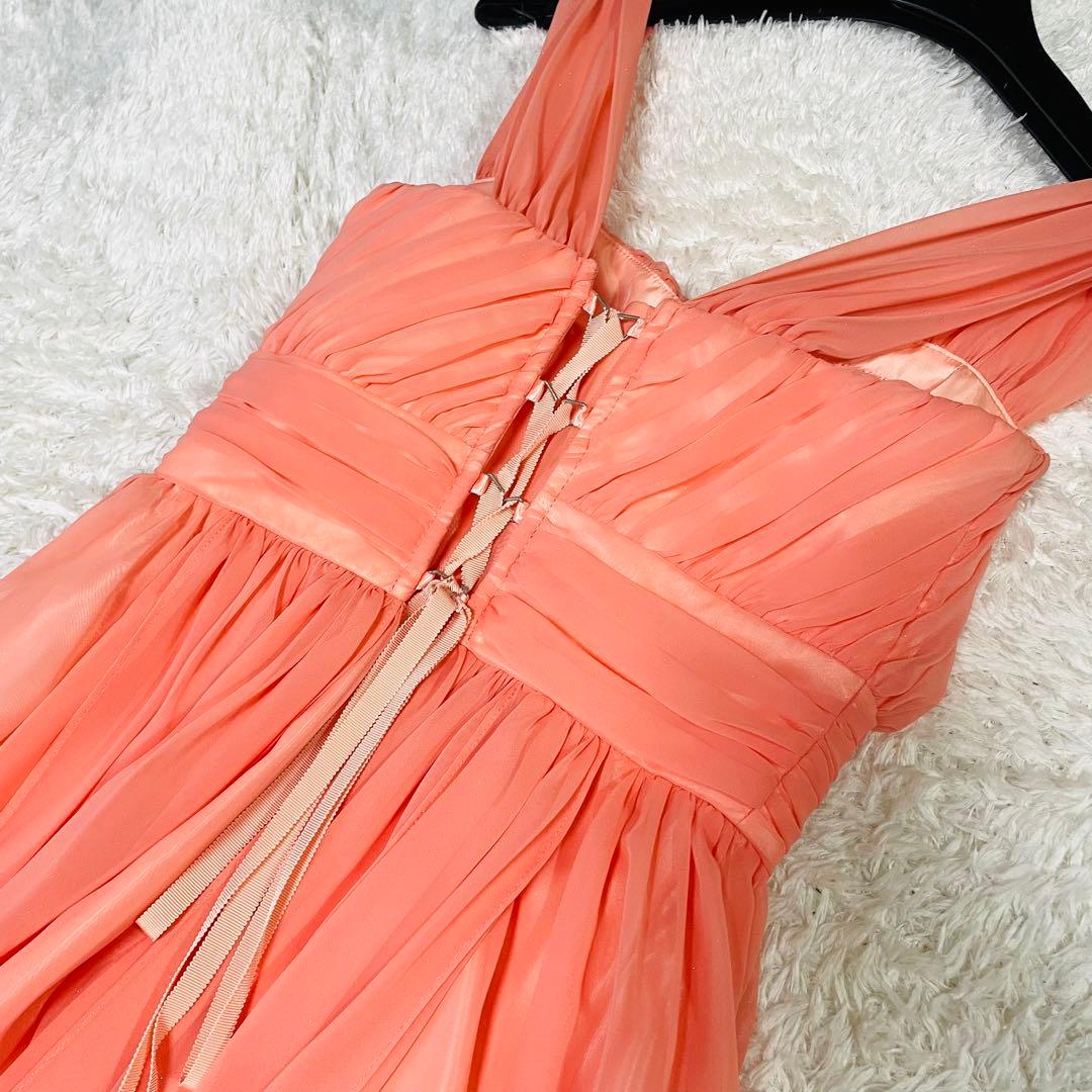 希少✨エメ✨ステージドレス　演奏会 9号　サーモンピンク　ギャザーフレア